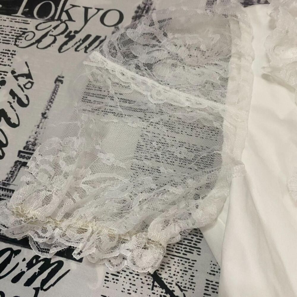 Dollskill Delias Women's White lace babydoll princess dress tiered miniskirt nwt - Picture 4 of 8